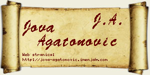 Jova Agatonović vizit kartica